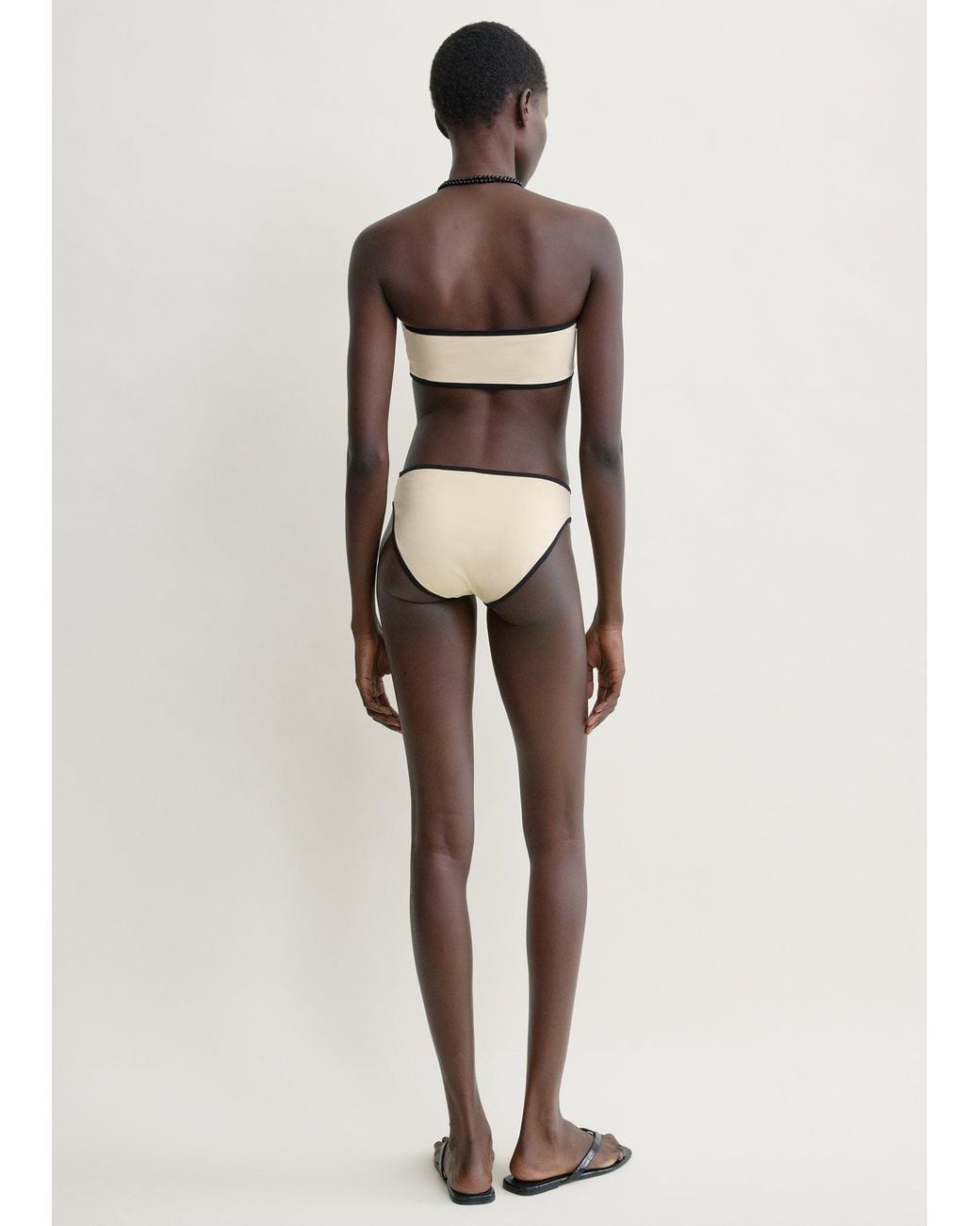 Totême White Stripe Edge Bikini Bottoms