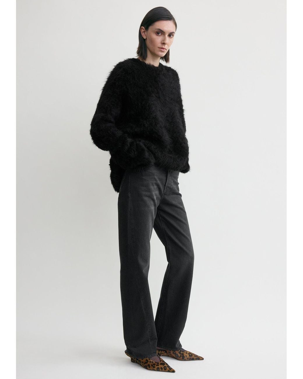 Totême Black Boxy Alpaca Knit