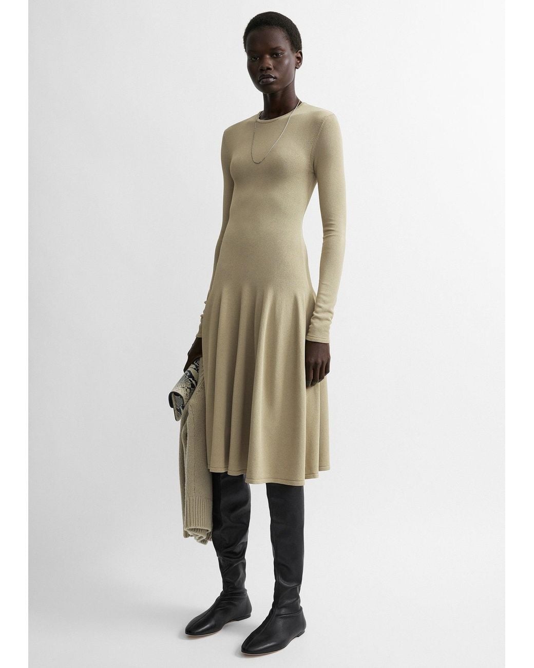 Totême Natural Sculpted Knit Dress Petite