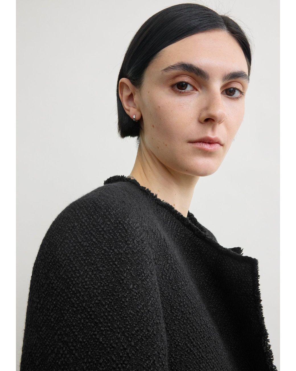 Totême  Black Open-Front Bouclé Blazer