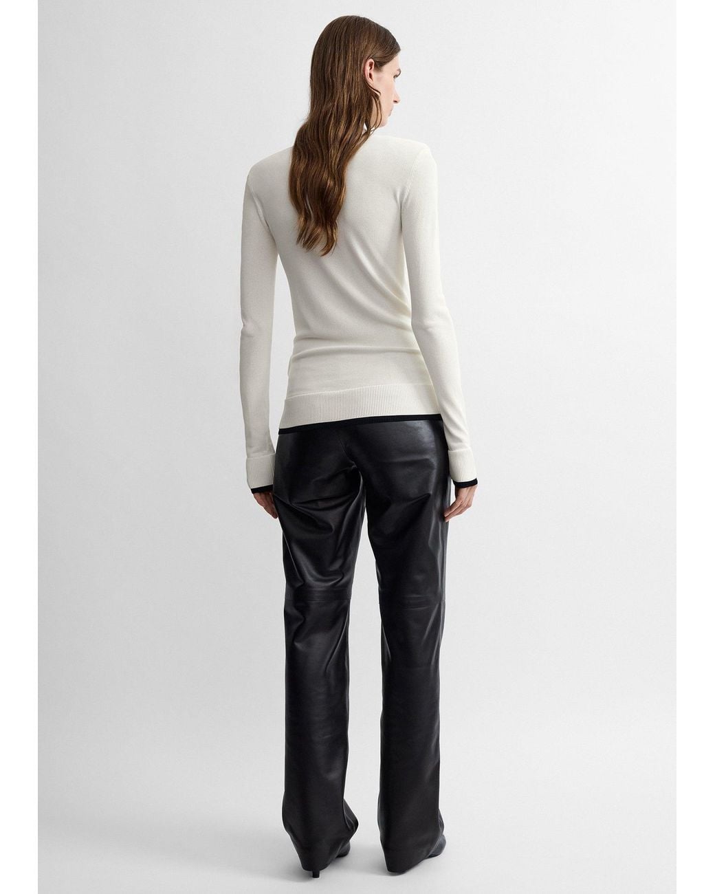 Totême White Fitted Ribbed Top