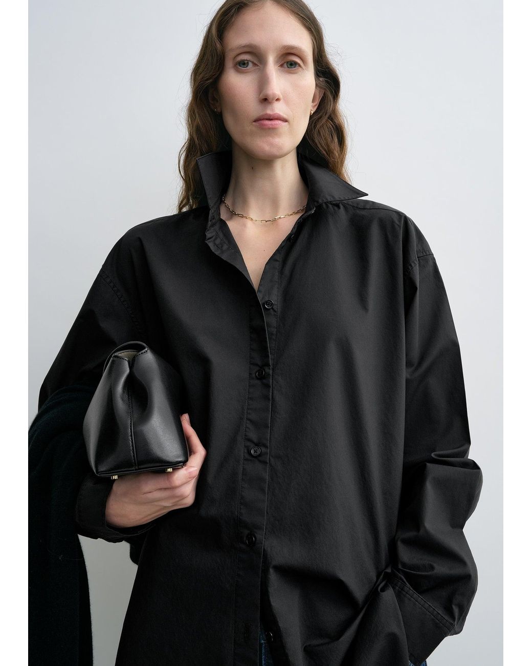 Totême Black Classic Tumbled Shirt