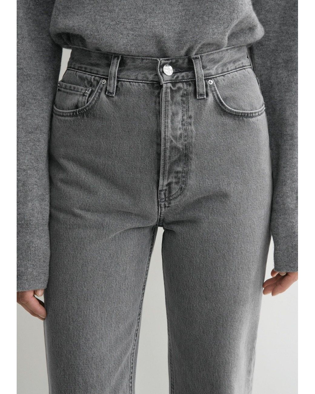 Totême Gray Classic Cut Denim Full Length Mid