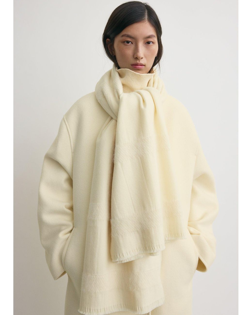 Totême Natural Monogram Twill Scarf