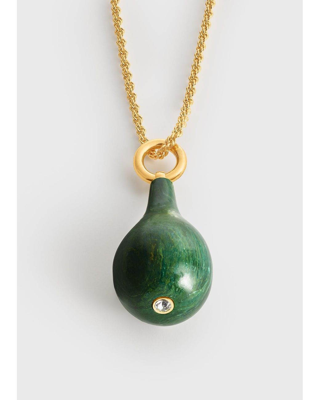 Totême White Medium Jade Drop Necklace Dark
