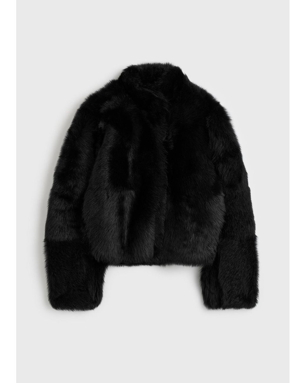 Totême Black Silky Shearling Jacket