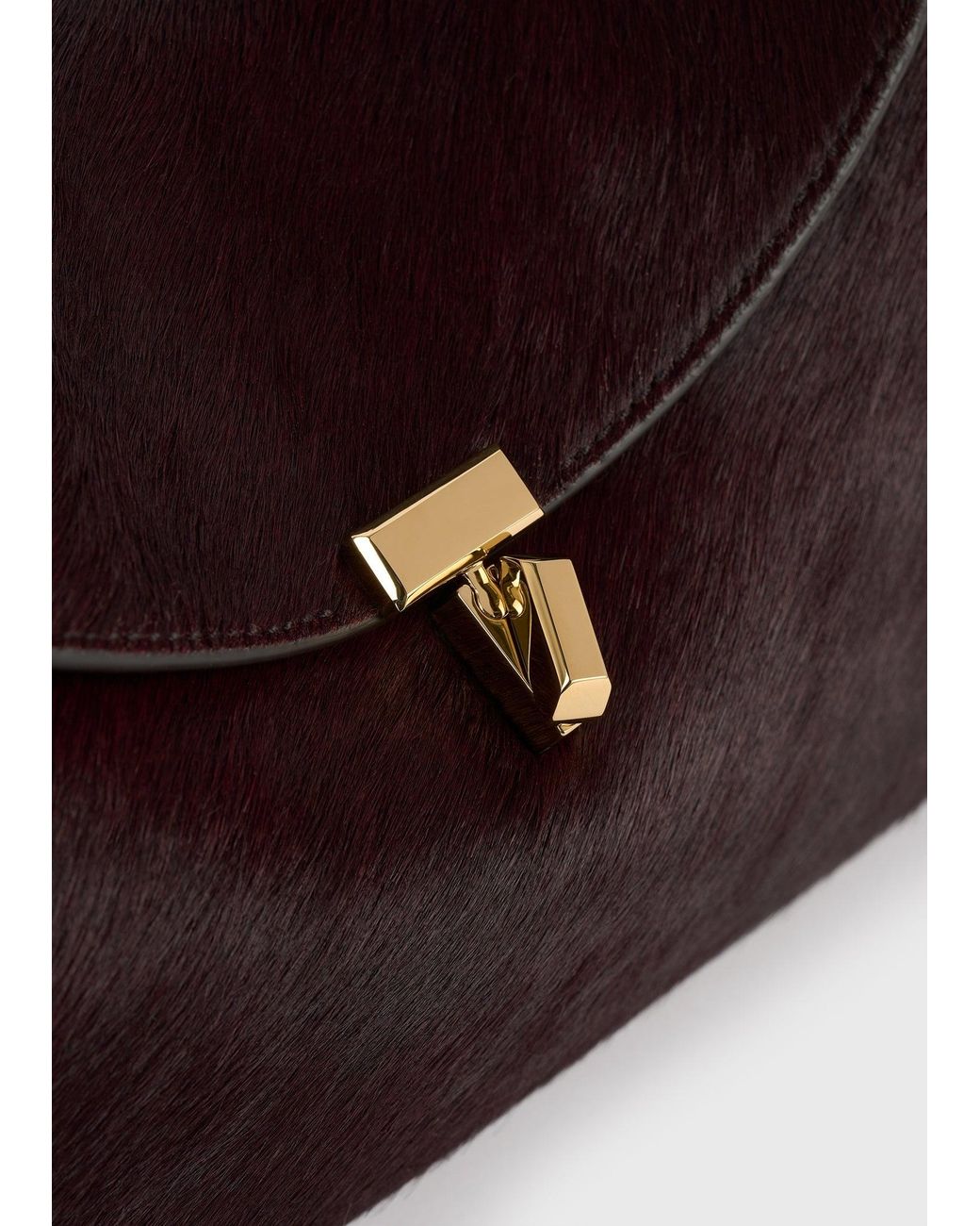 Totême  White T-Lock Pony Hair Clutch