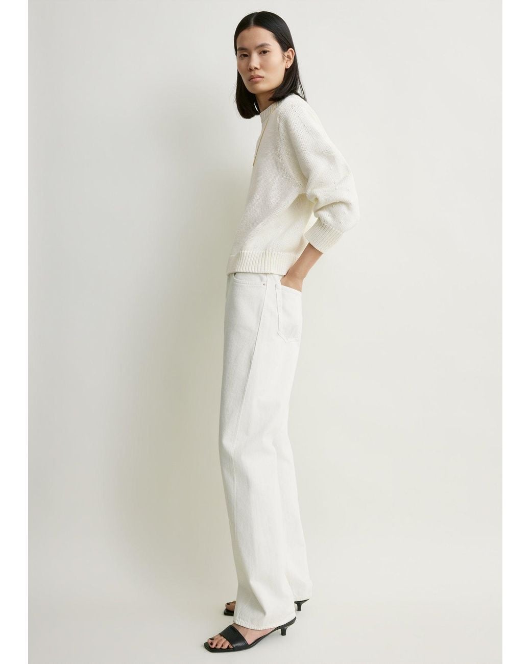 Totême White Oversized Crew Knit