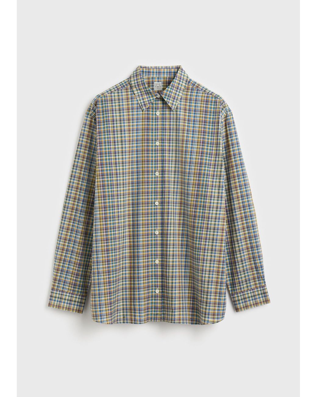Totême Blue Classic Check Shirt