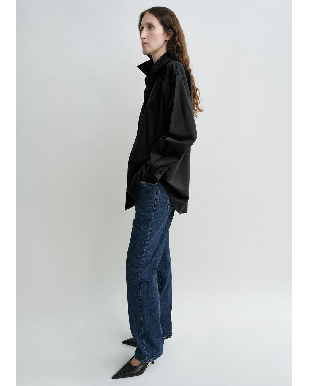 Totême Black Classic Tumbled Shirt