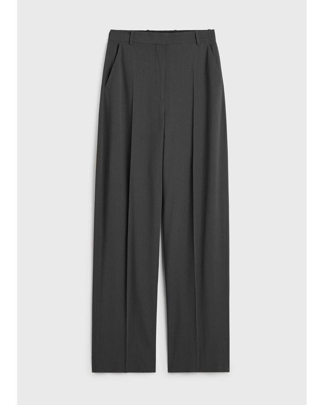 Totême Gray High-Waist Trousers Petite