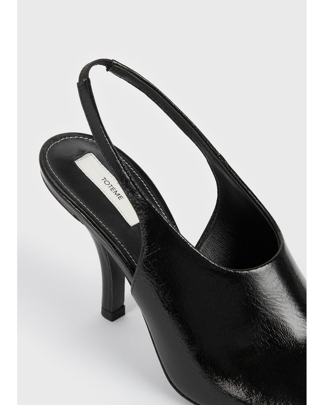 Totême Black Contour Naplack Slingbacks
