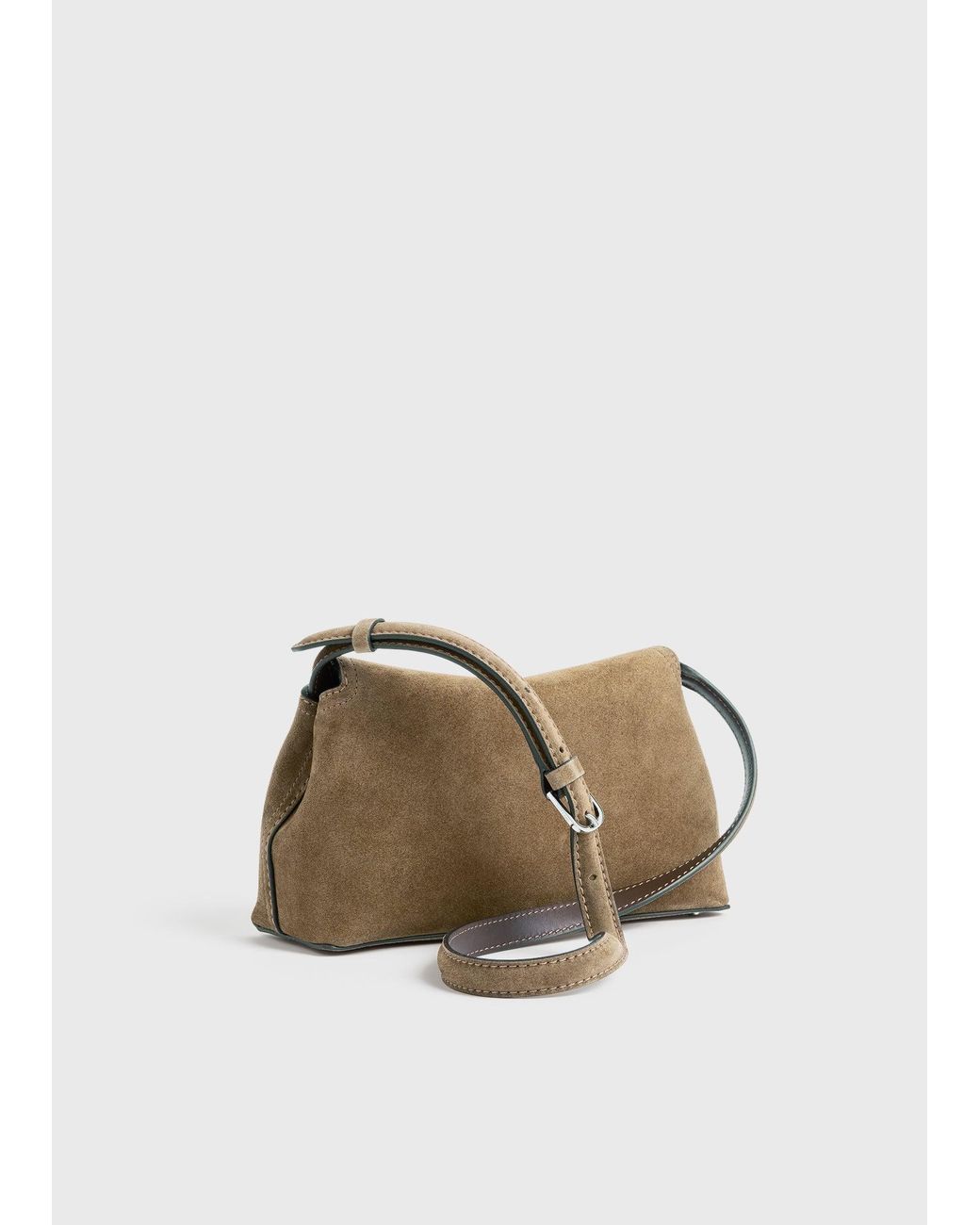 Totême  Natural T-Lock Suede Clutch