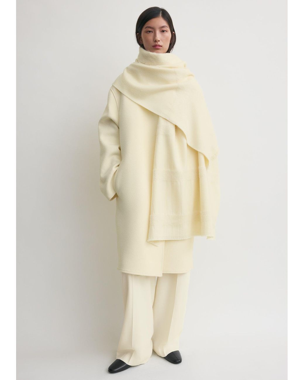 Totême Natural Monogram Twill Scarf