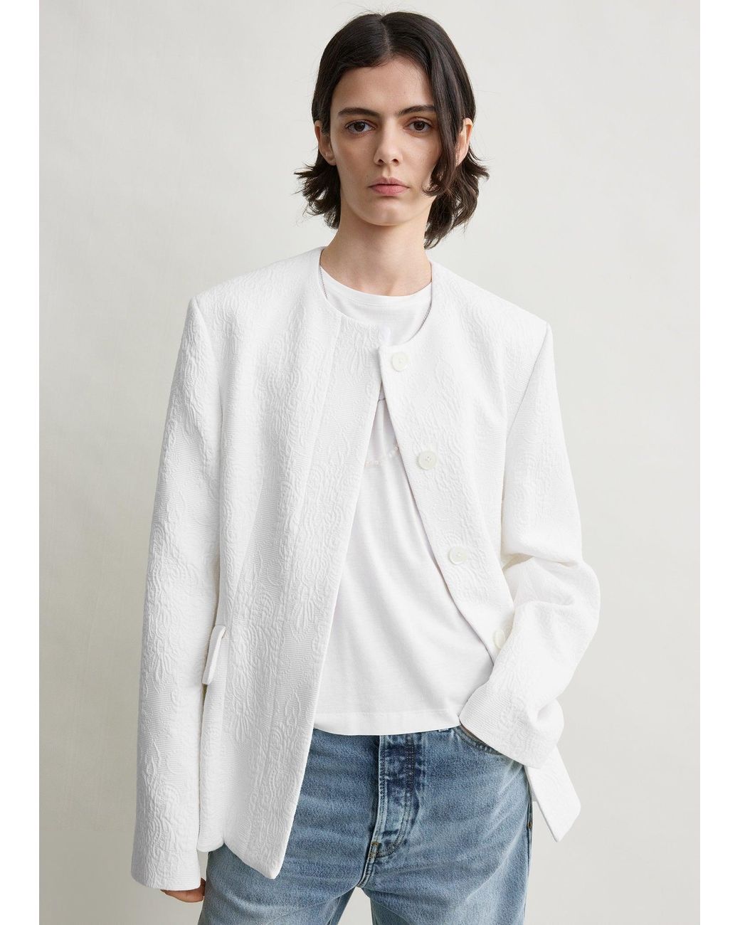 Totême Blue Jacquard Cotton Jacket