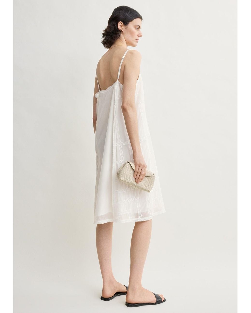 Totême White Monogram Cotton Voile Dress