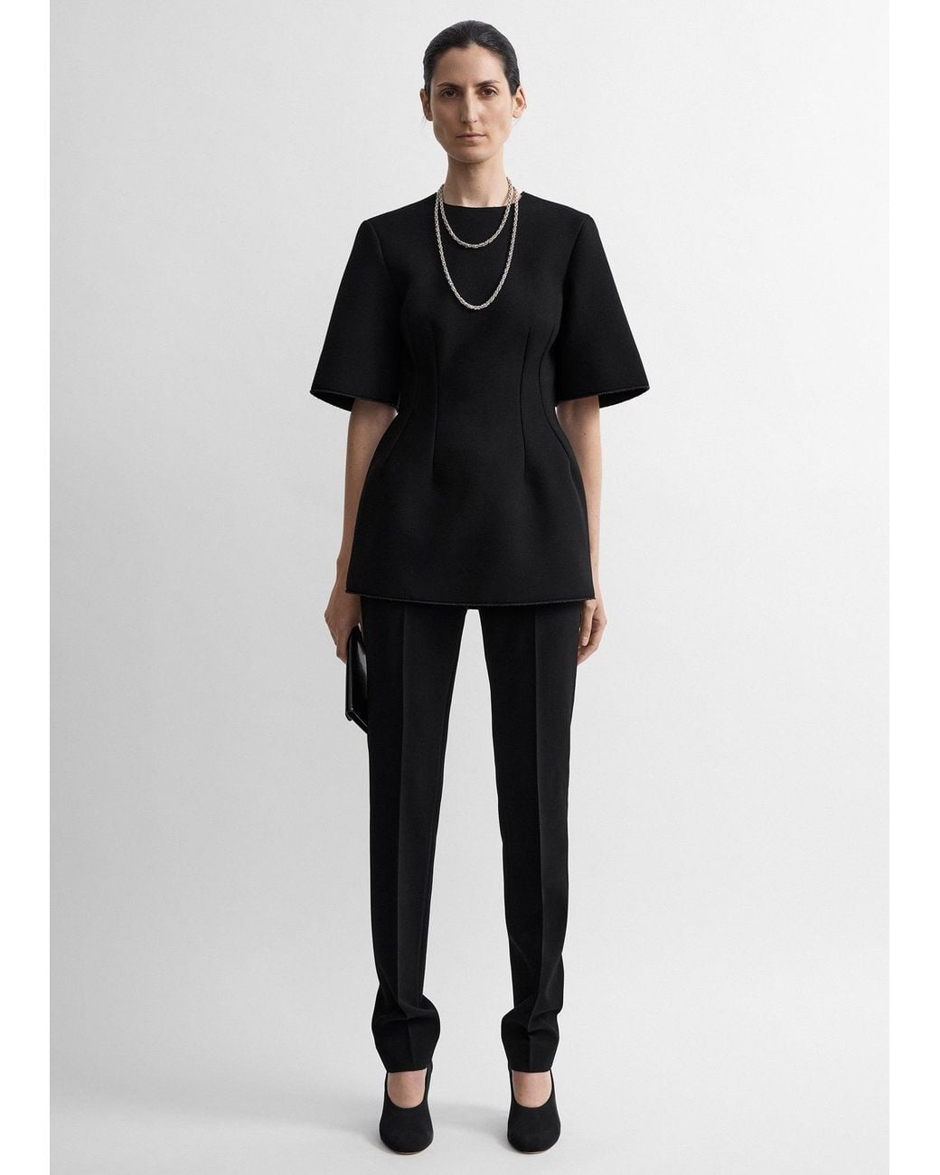 Totême Black Sculptural Scuba Top