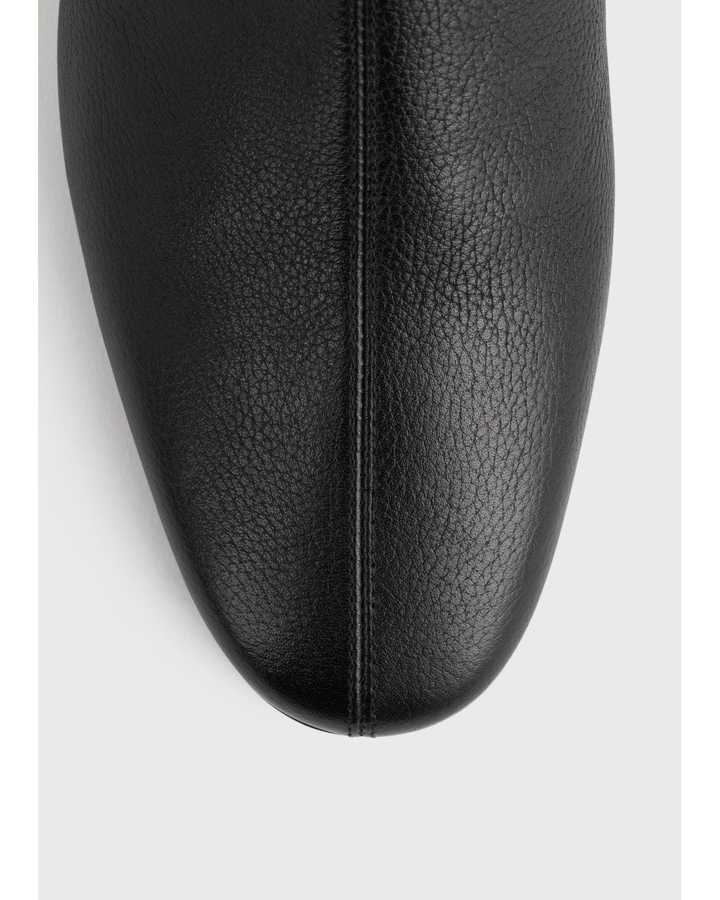 Totême Black Grained-Leather Ankle Boots
