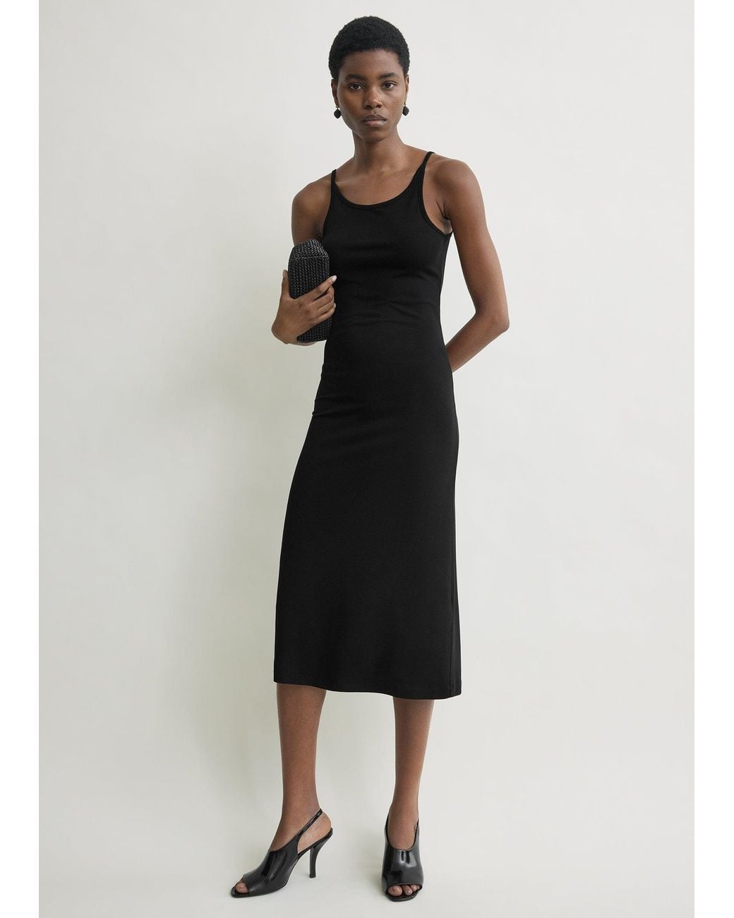 Totême Black Fluid Slip Dress