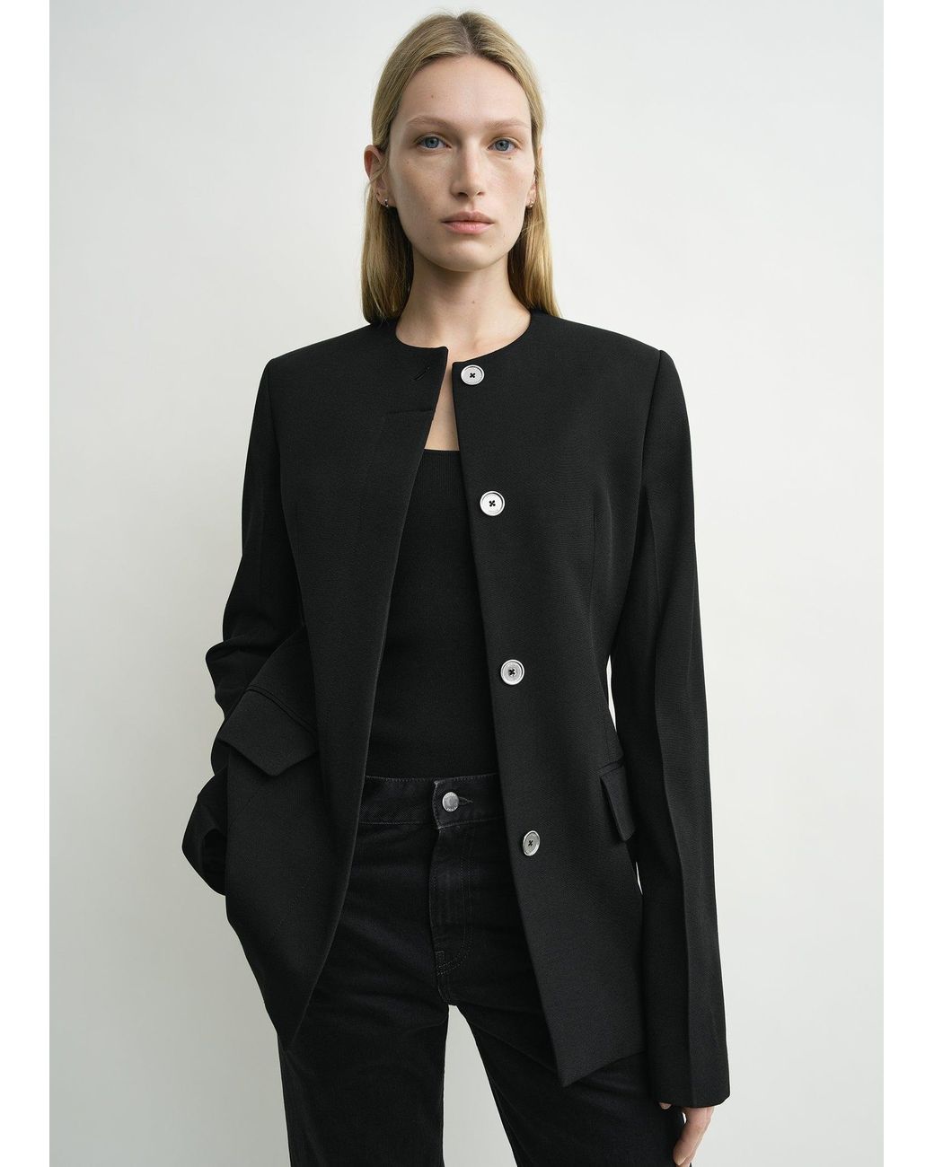 Totême  Black Collarless Evening Jacket