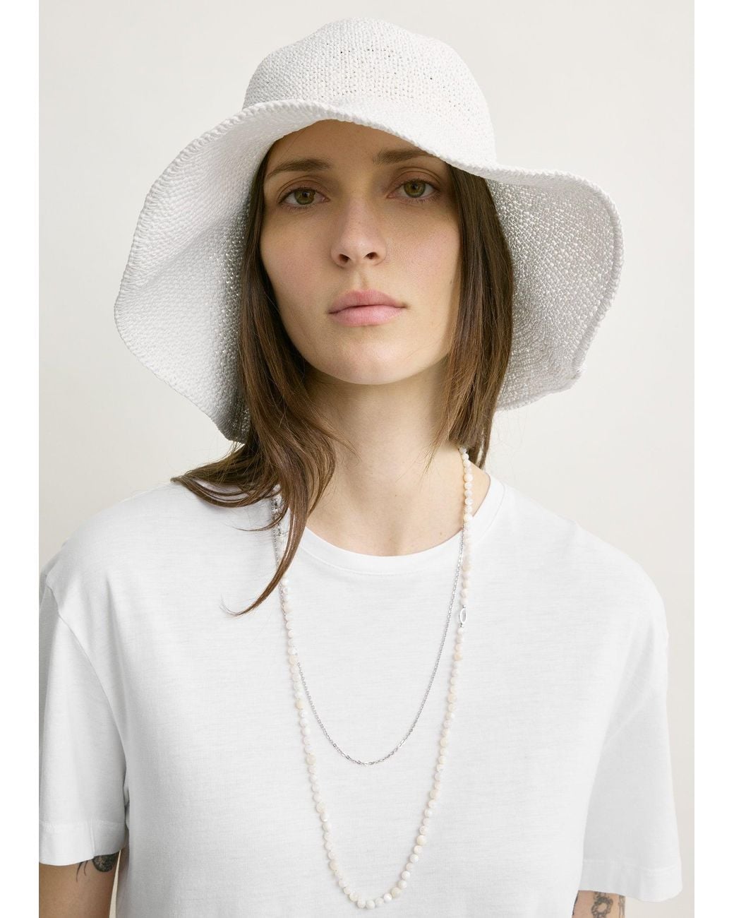 Totême White Woven Sun Hat