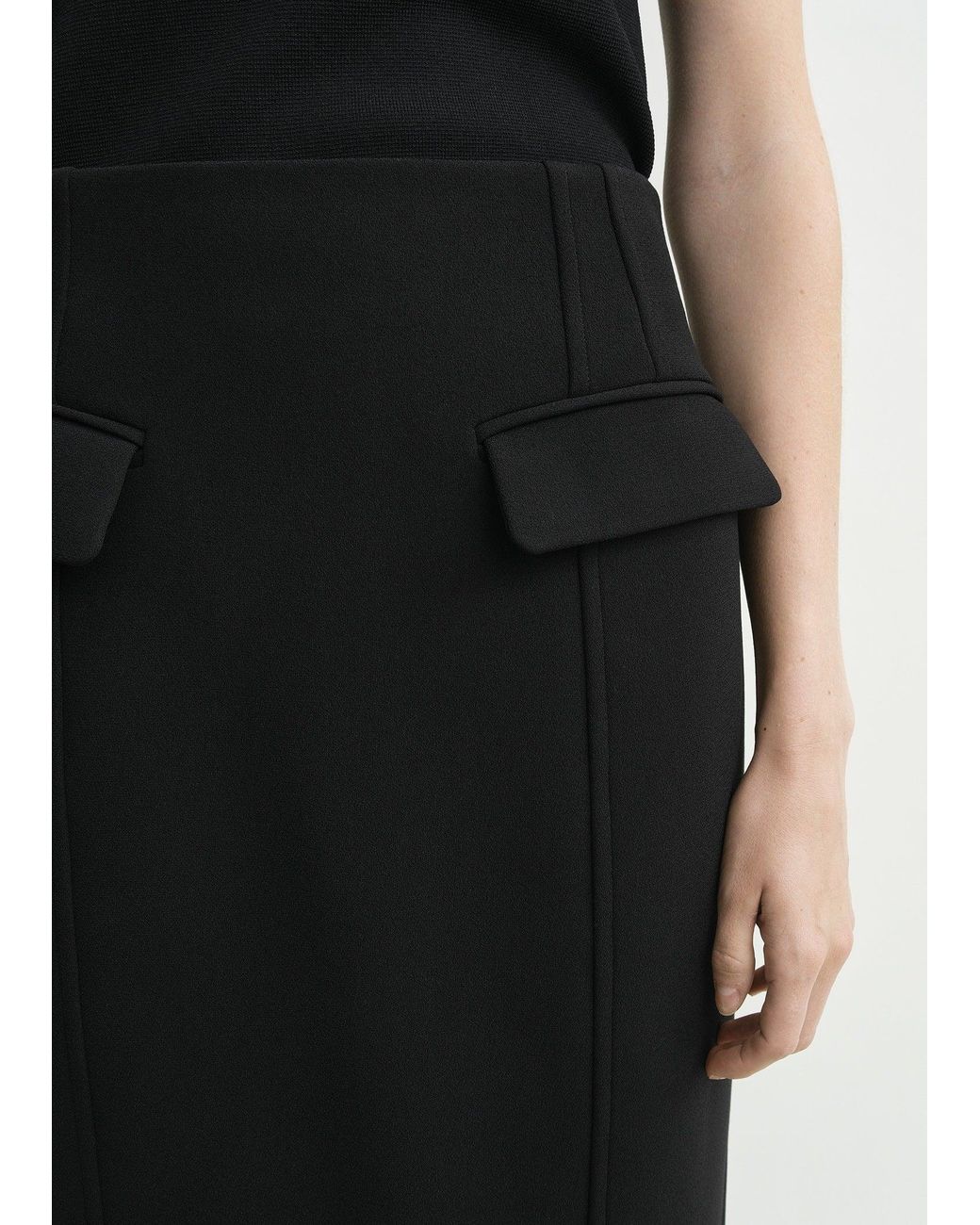 Totême Black Pocket Suit Skirt
