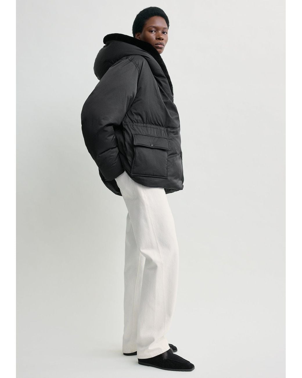 Totême Black Cinched Puffer Jacket