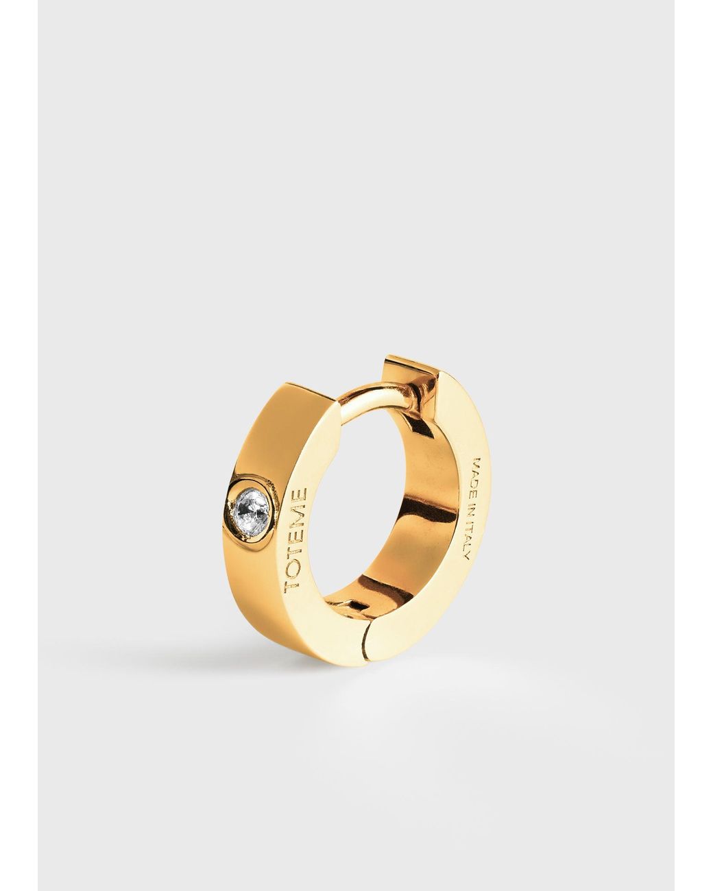 Totême White Bezel Diamond Hoops 18Kt