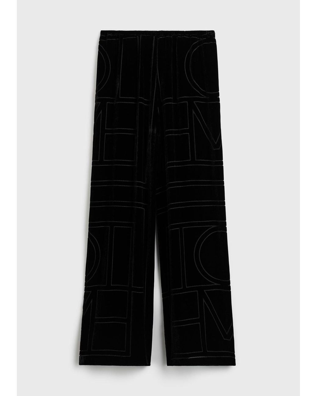 Totême  Black Monogram Devoré Pj Bottoms