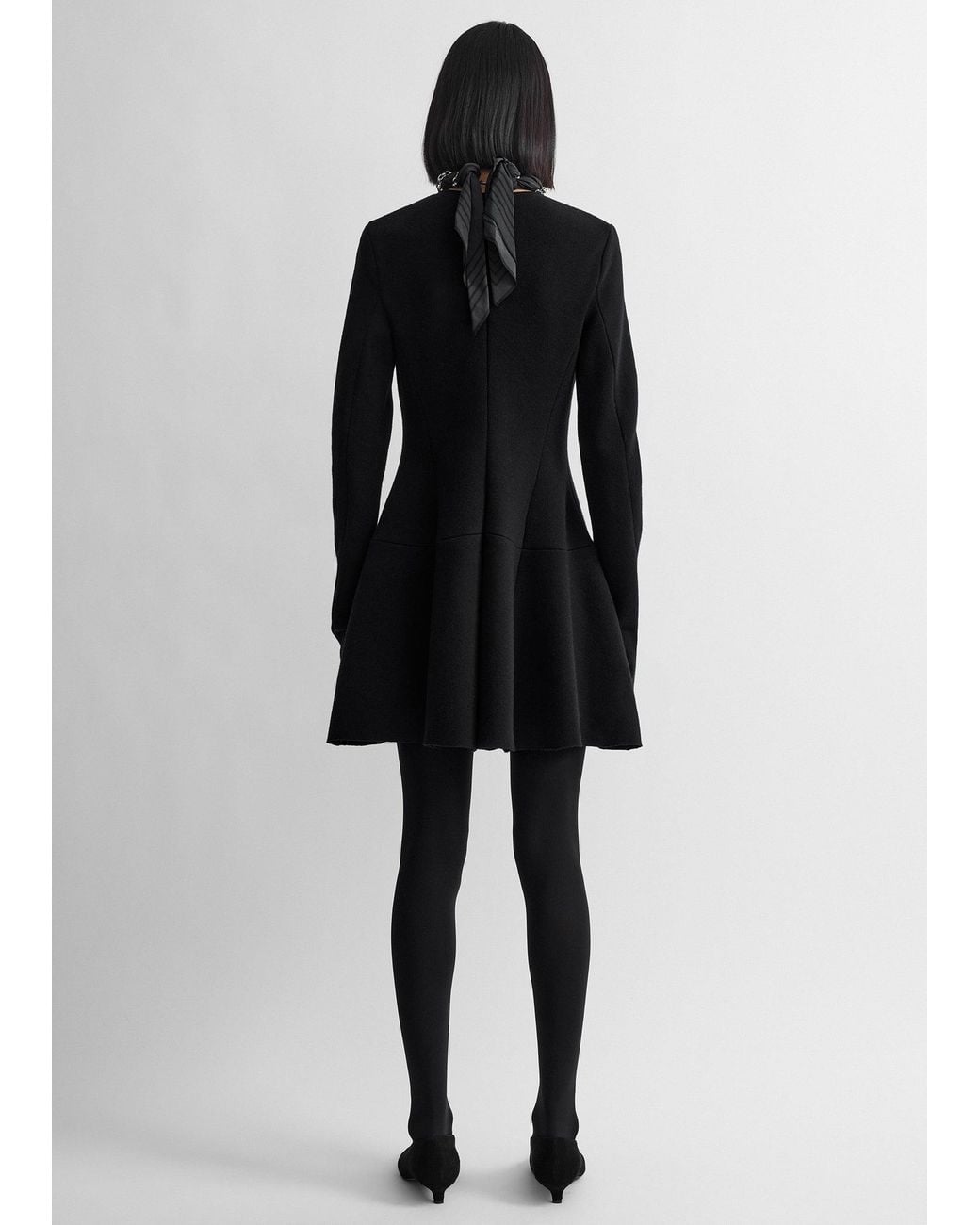 Totême Black Wool Skater Dress
