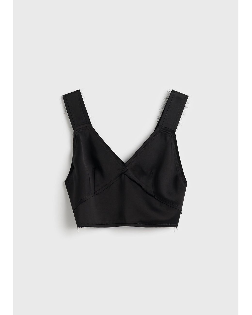Totême Black Cropped Satin Camisole