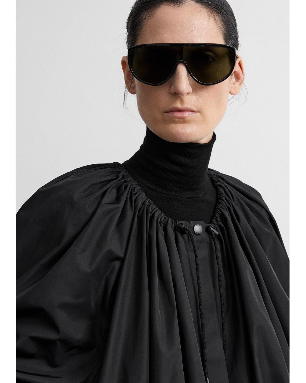 Totême Black Gathered Parachute Jacket