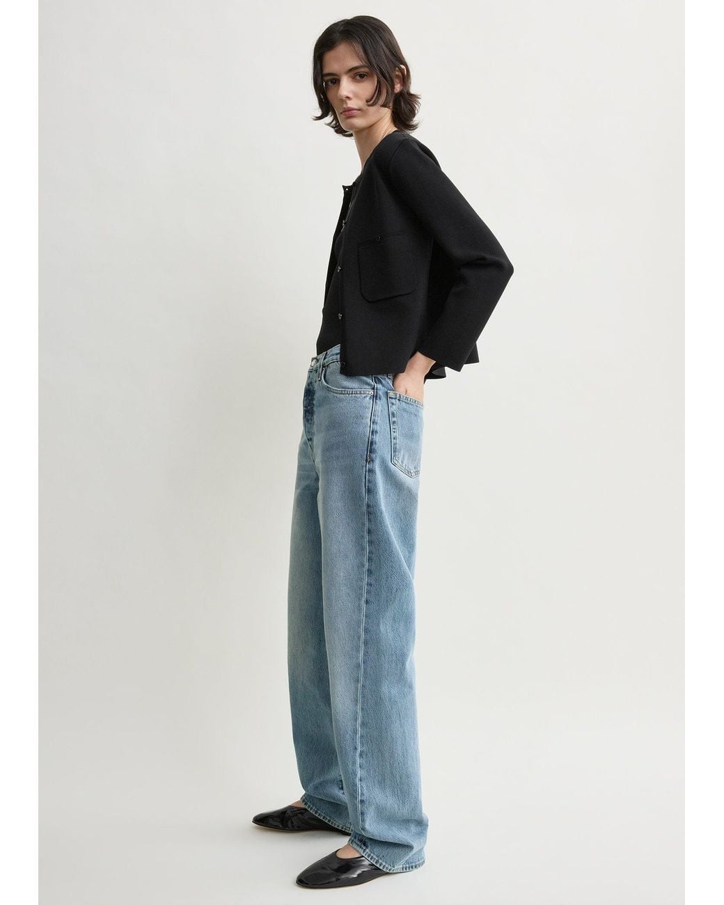 Totême Blue Classic Compact Knit Cardigan