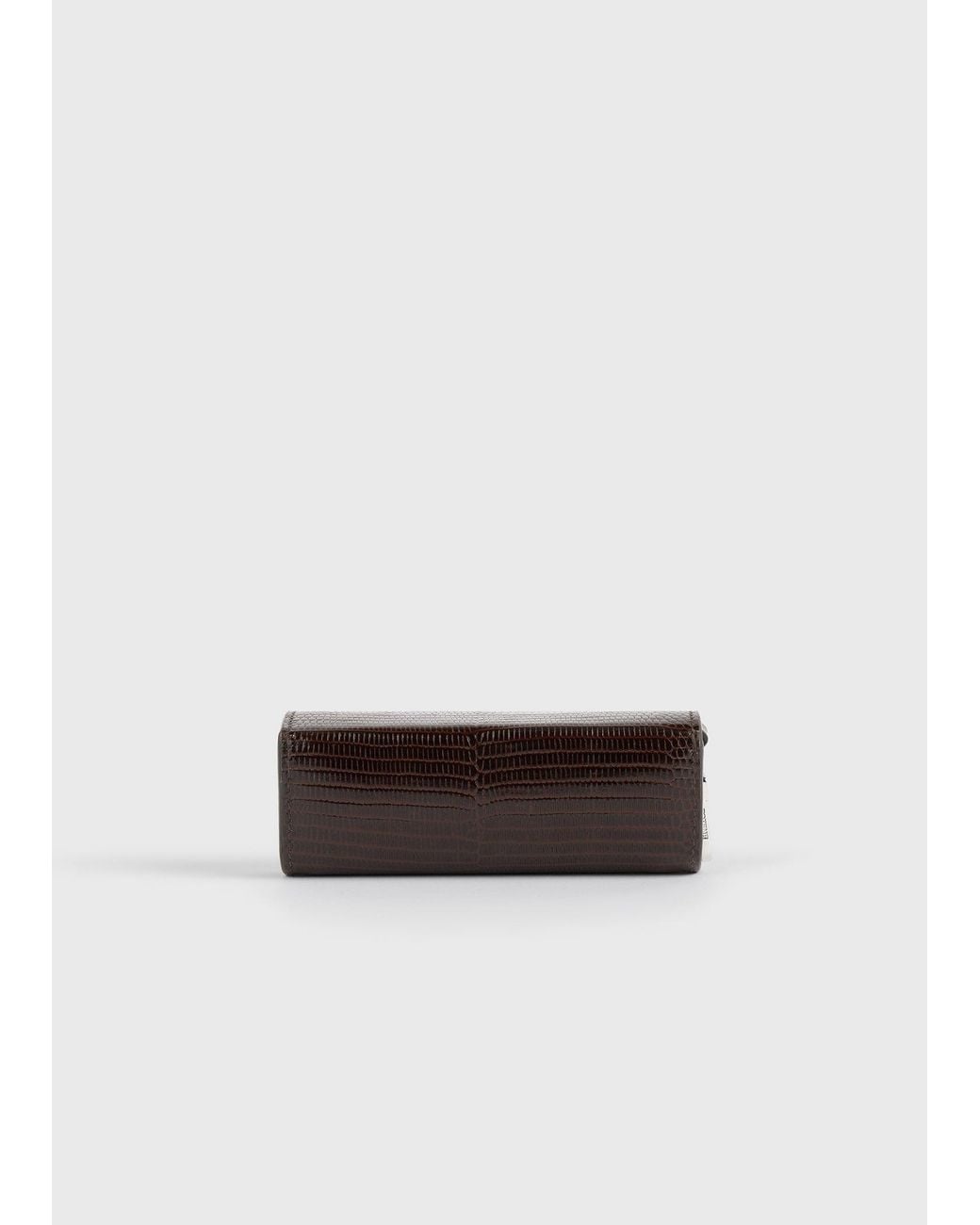 Totême White Lizard-Embossed Lipstick Case