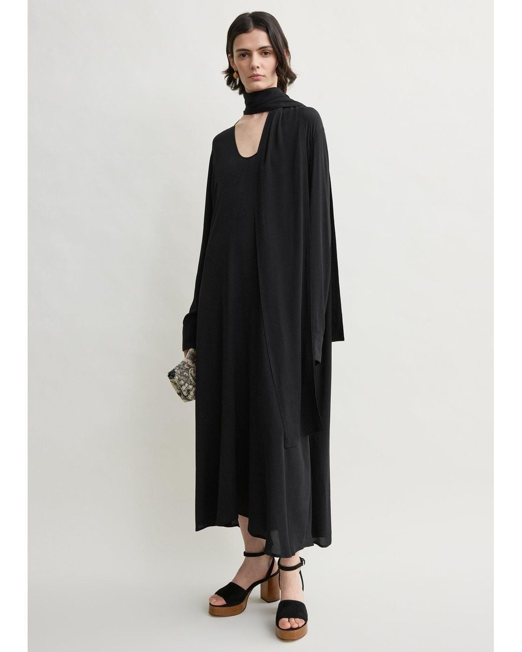 Totême Black Rounded Neckline Dress