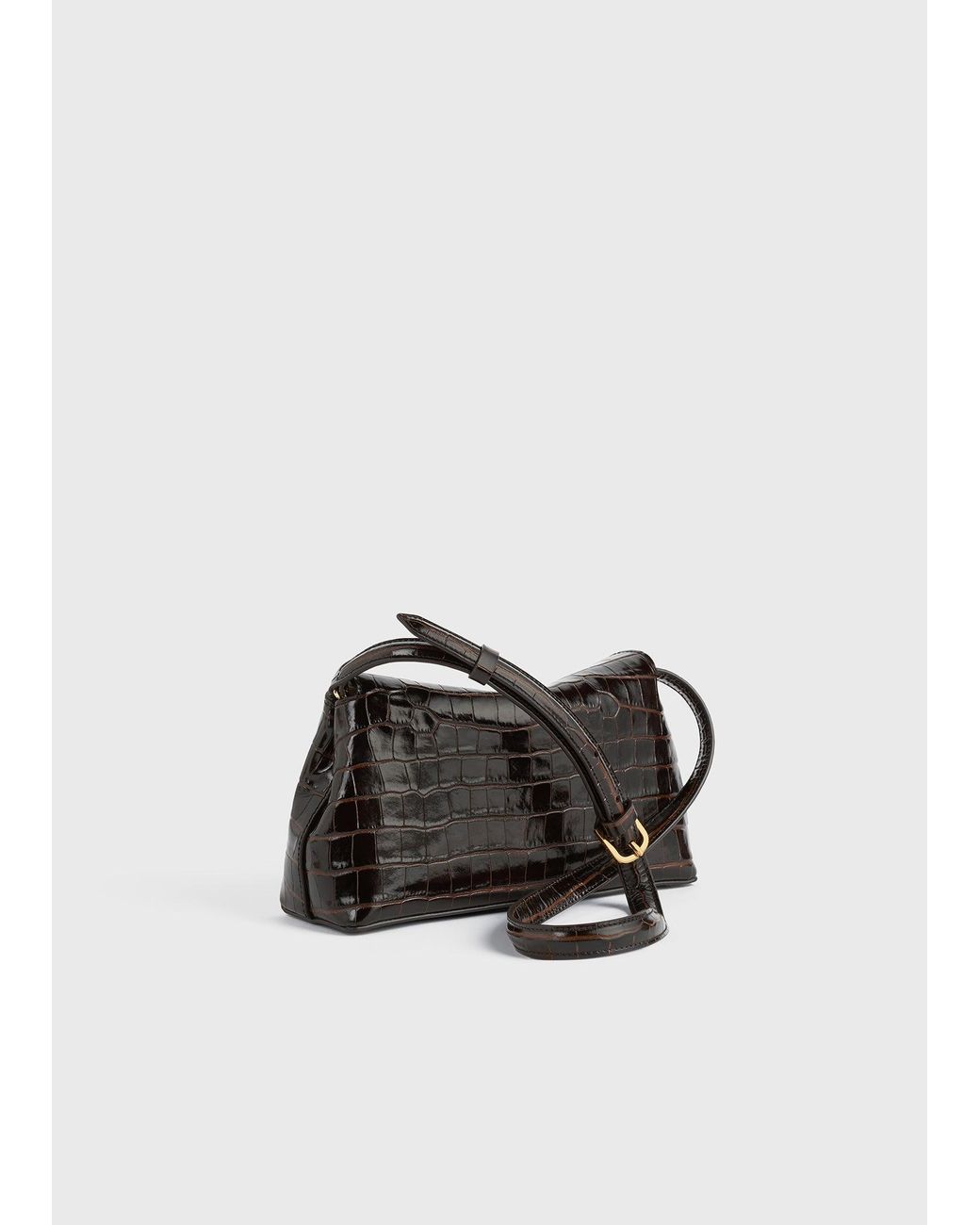 Totême  White T-Lock Croco-Embossed Clutch