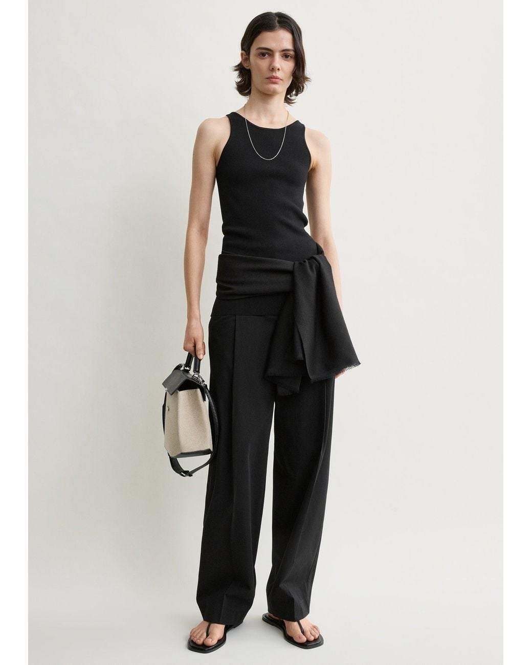 Totême Black Classic Compact Knit Tank