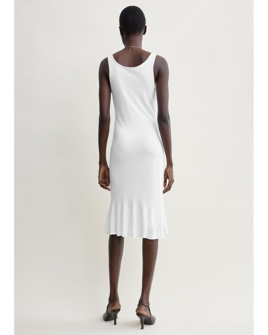 Totême White Fluted Hem Dress