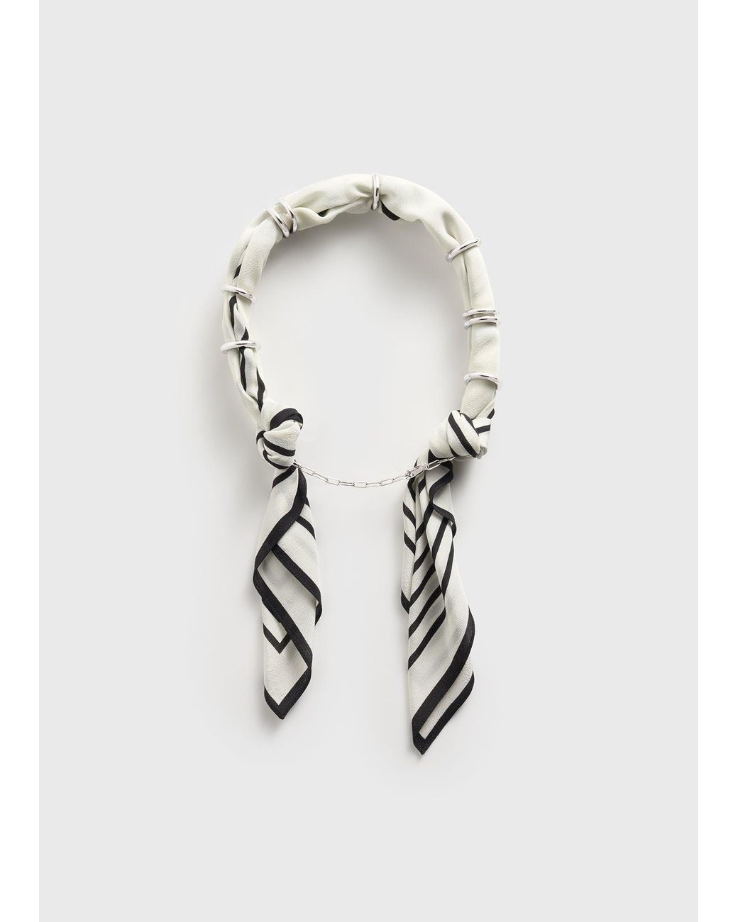 Totême  White Fine Silk Scarf Collar