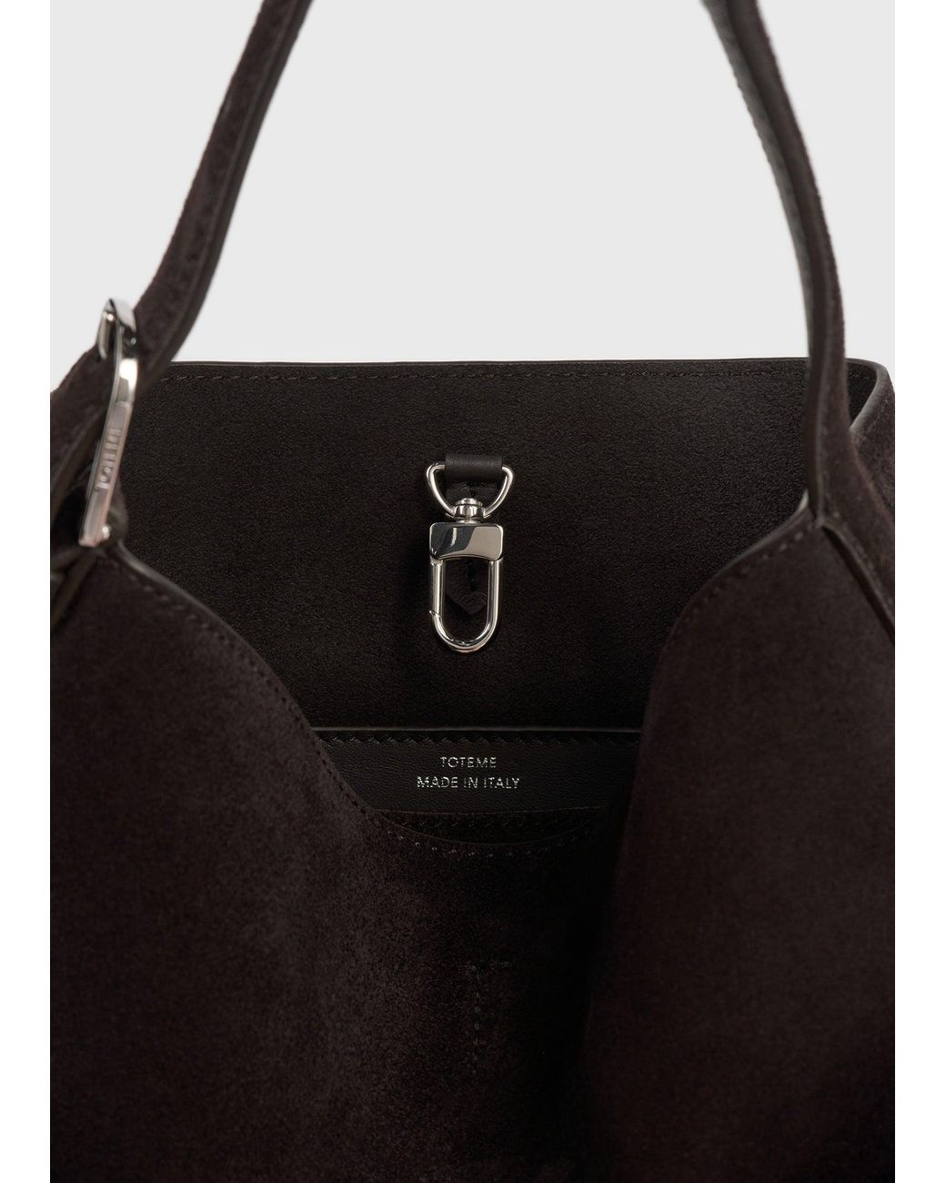 Totême  Black Small Belted Suede Tote