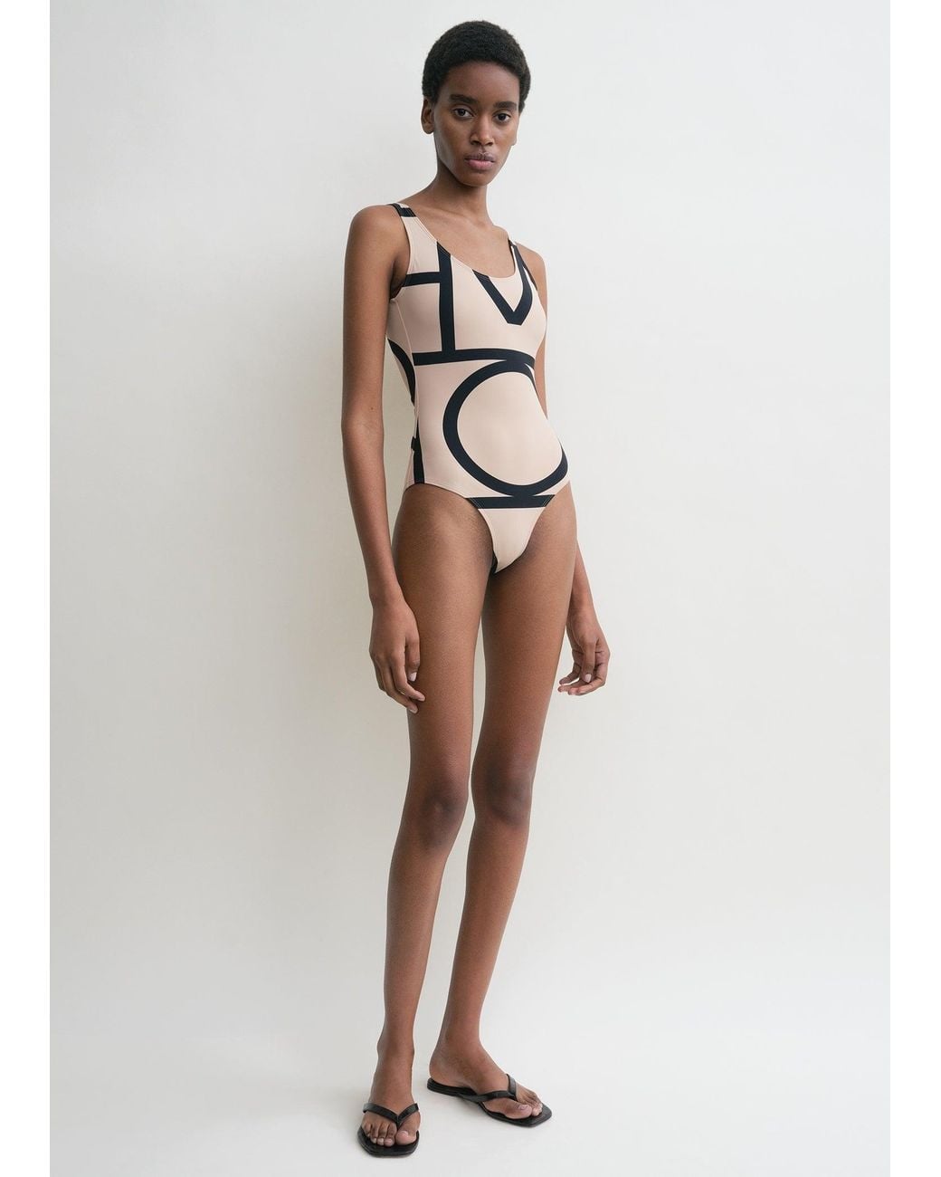 Totême  White Monogram Swimsuit