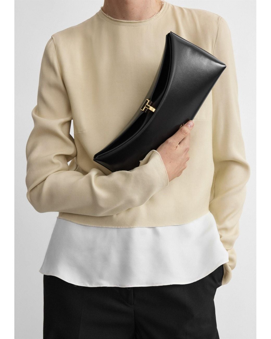 Totême Black Big T-Lock Leather Slim