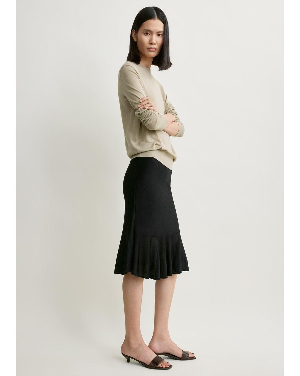 Totême Natural Fluted Knit Skirt