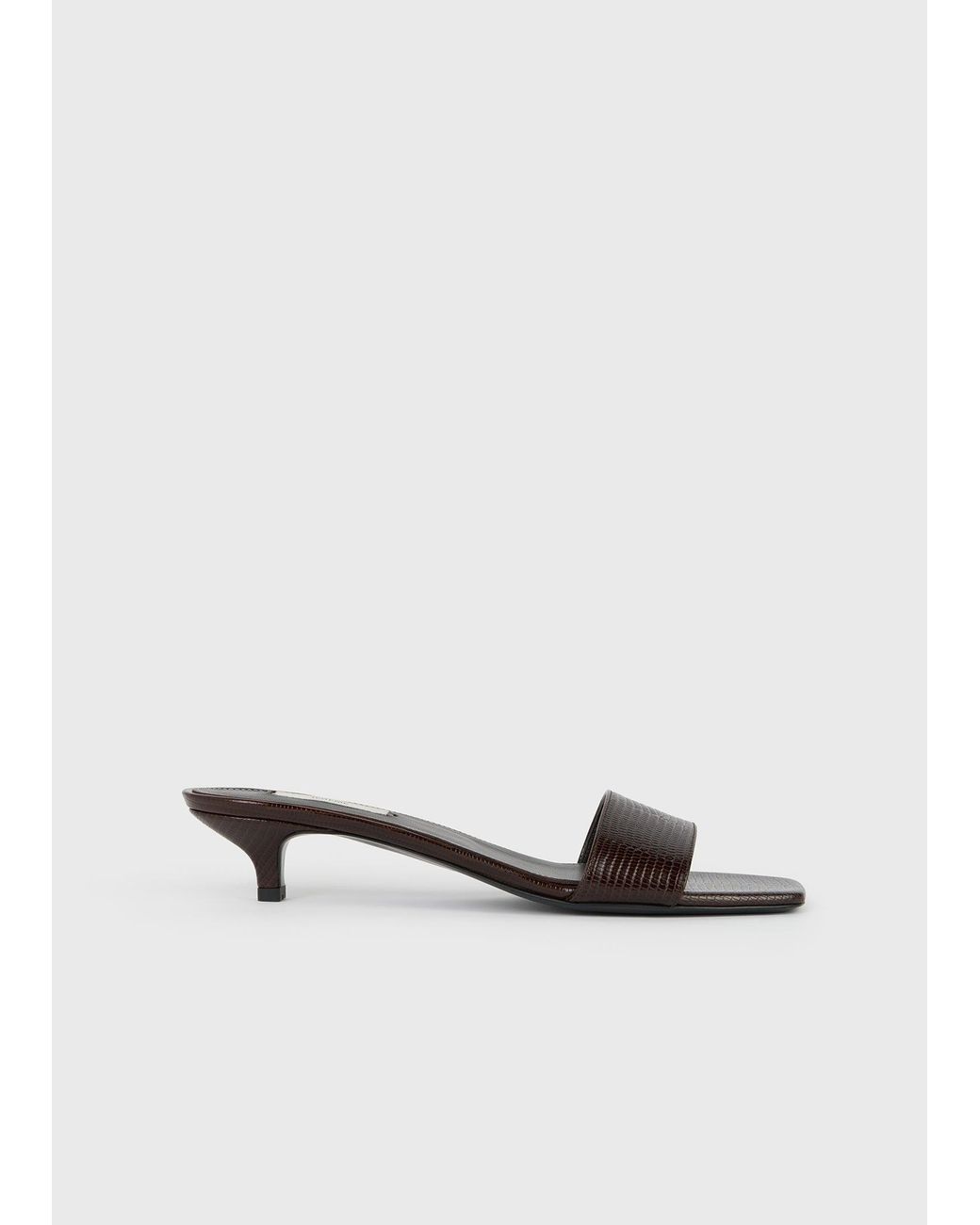 Totême White Slim Lizard-Embossed Bandeau Mules