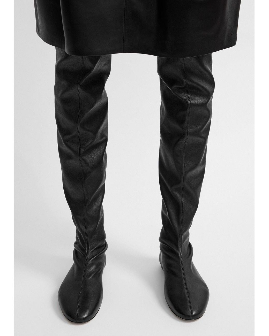 Totême Black Deconstructed Stretch Nappa Boots