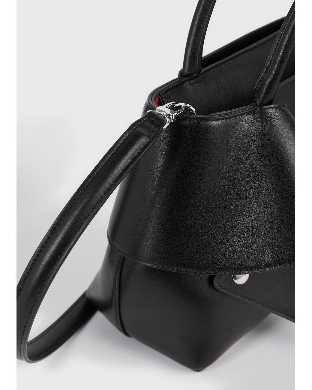 Totême Black Mercer Leather Tote Handbag