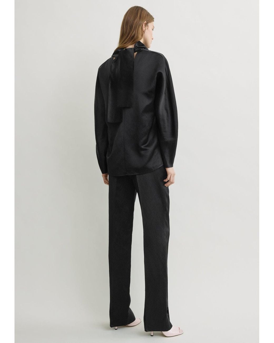 Totême Black Cowl Neck Blouse