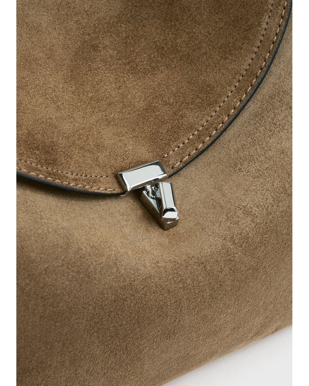 Totême Natural T-Lock Suede Top Handle