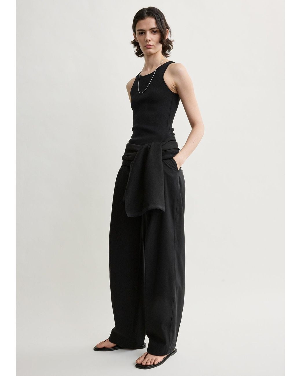 Totême Black Classic Compact Knit Tank