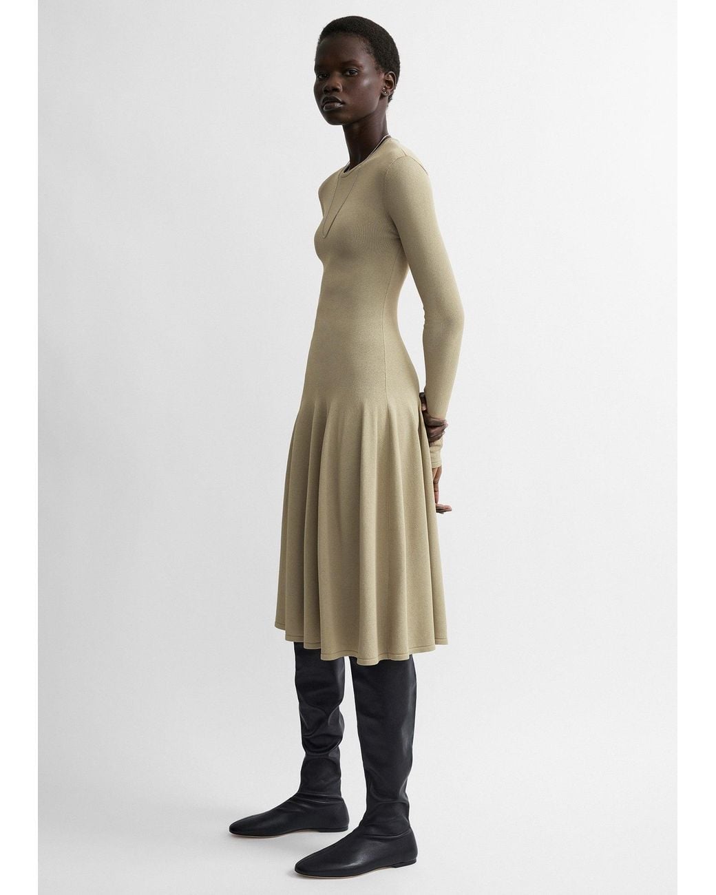 Totême Natural Sculpted Knit Dress Petite